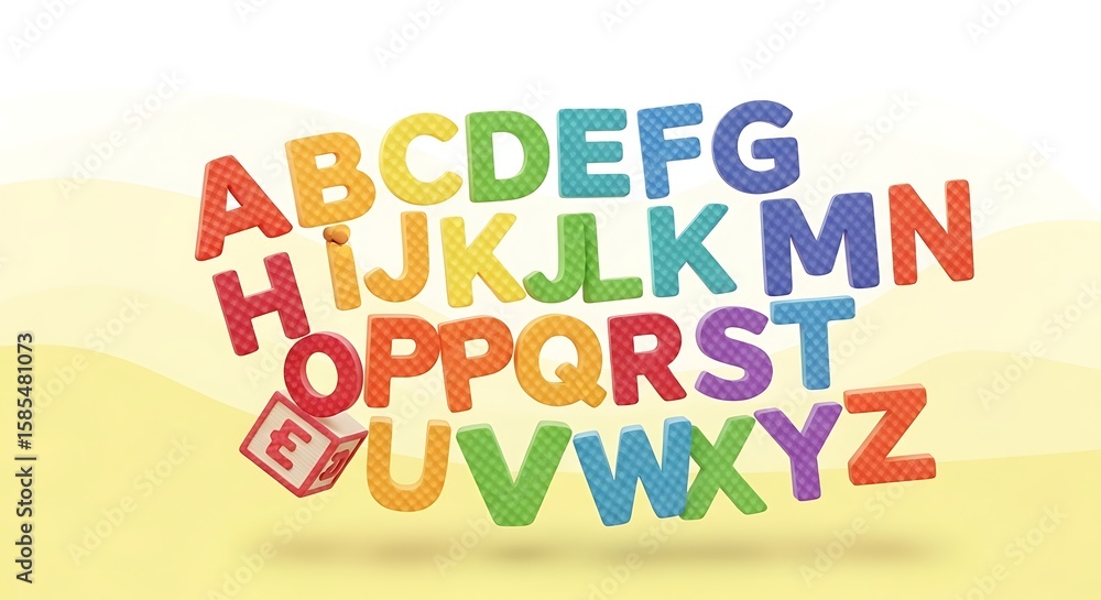 Obraz premium Here's a colorful 3D illustration of alphabet letters perfect for a fun back-to-school celebration