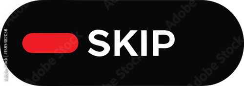 Modern Skip Button Icon with Red and Black Colors