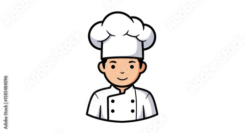 Cute Cartoon Chef Character with Chef Hat Sticker