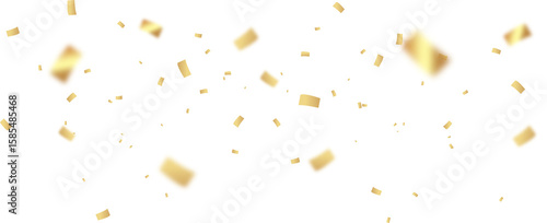 Falling gold confetti background. PNG illustration of festive confetti