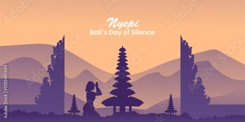 vector posters for Nyepi holiday greetings for social media poster