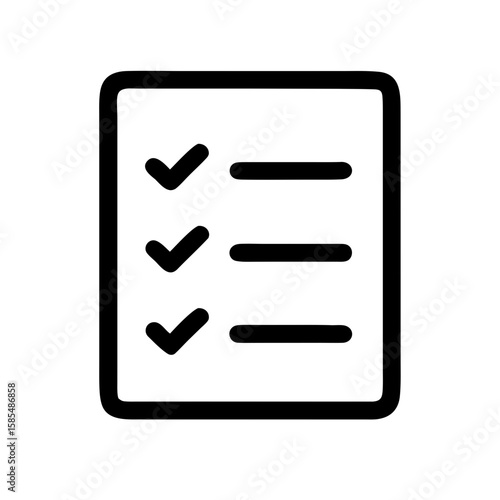 minimalist line-art icon of a clipboard with checkmarks is ideal for productivity apps, task management blogs, or business websites.