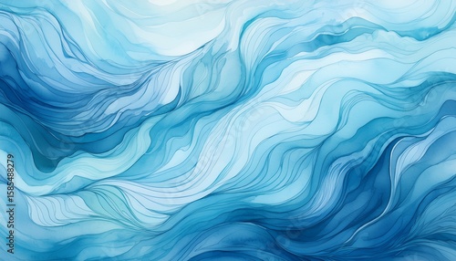 Wallpaper Mural softly blended abstract watercolor background featuring a seamless pattern of flowing water with gentle waves and subtle texture perfect for design and art projects Torontodigital.ca