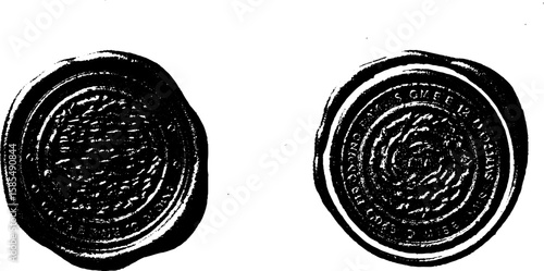 Vintage engraved antique seals and wax collection for historical design
