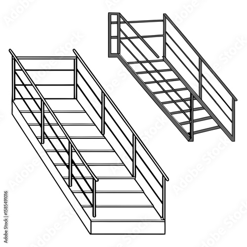 Metal staircases with handrails metal stairs industrial staircase