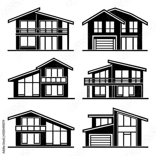 Modern homes with balconies and garages architectural styles