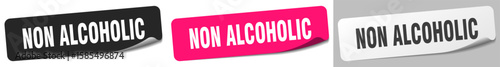 non alcoholic sticker. non alcoholic sticker set on white background