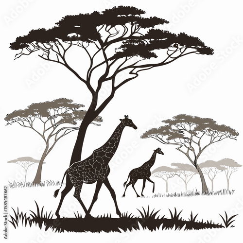 giraffe and tree