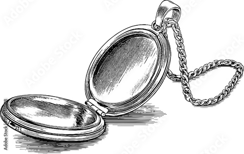 Vintage locket and jewelry design for antique branding and nostalgic decor