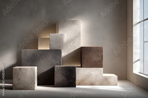 Rohbeton-Podest in minimalistischem Design für Produktpräsentation