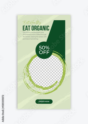 Organic Food Social Media Story Design for Wellness and Clean Eating Brands