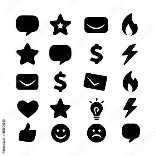 Massaenger mobile apps icons vector