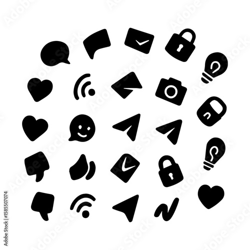 Massaenger mobile apps icons vector