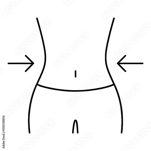 Slimming Waist Icon Representing Body Shaping, Fitness, and Weight Loss
