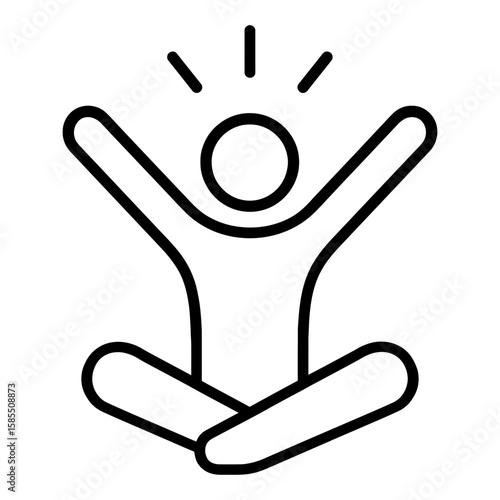 Meditation Yoga Pose Icon Symbolizing Mindfulness and Inner Peace