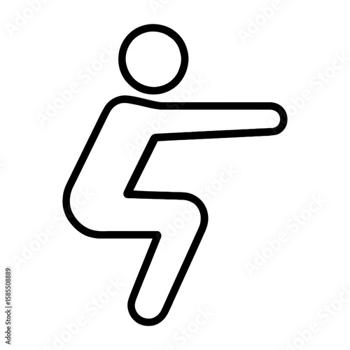 Squat Exercise Icon Representing Fitness, Strength Training, and Health