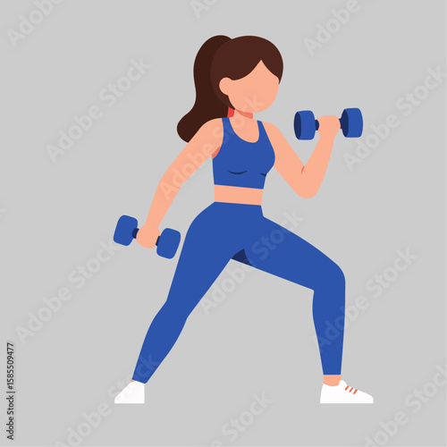 woman exercising with dumbbells