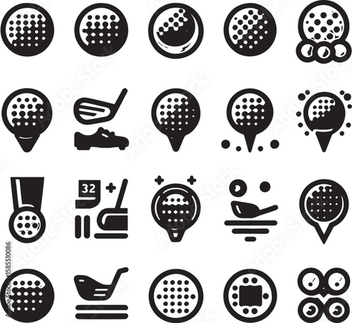 set of icons ball table tennis