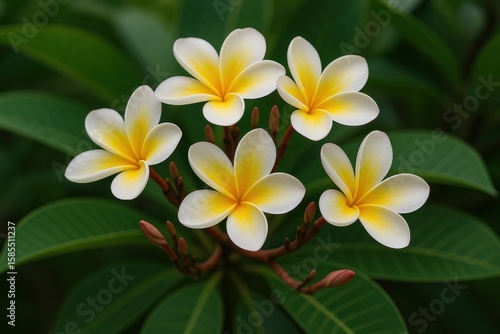 Wallpaper Mural Vibrant tropical plumeria blossoms Torontodigital.ca