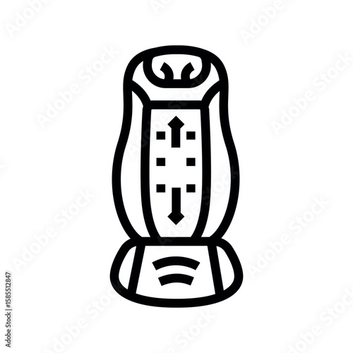 smart back massager black line icon for digital and print projects.  Minimal clean icons for apps and websites.