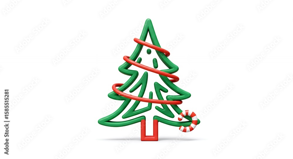 Obraz premium Christmas tree graphic design element