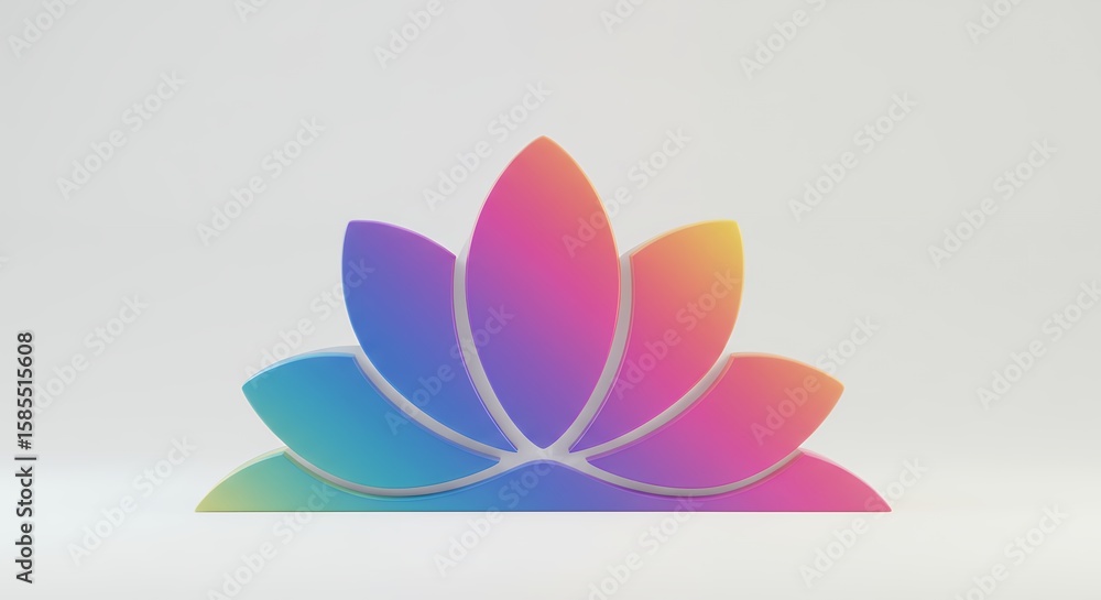 Fototapeta premium Colorful gradient lotus flower design