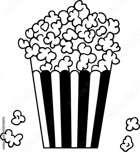 popcorn vector illustration, isolated on white