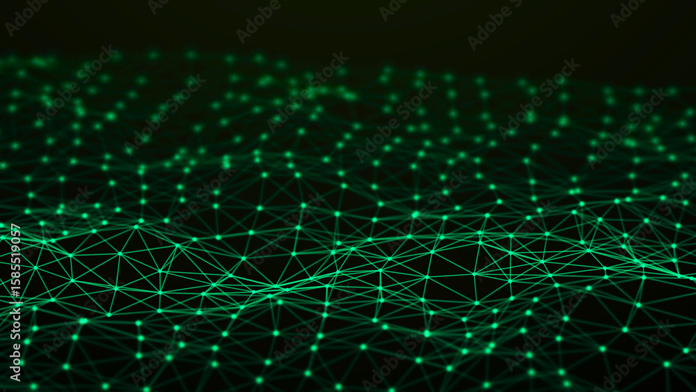Fototapeta premium Network connection dots and lines. Technology background. 3d rendering.