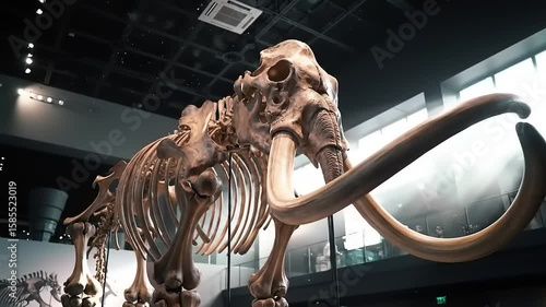 Mammoth Skeleton Museum Exhibit.
