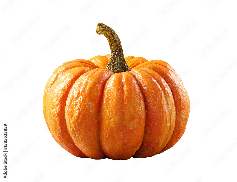 Fototapeta premium Realistic autumn pumpkin isolated transparent background