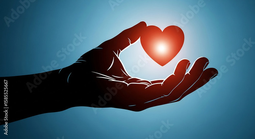 Hand Holding Heart for National Minority Donor Awareness Day Illustration