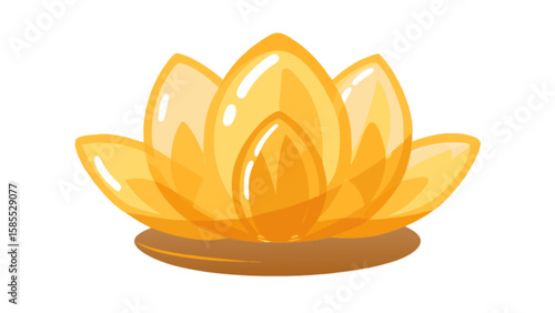 Golden lotus flower vector illustration for spa yoga meditation and wellness design projects and creative content