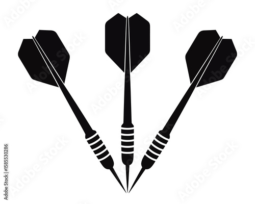 Three Darts A Black and White Silhouette Illustration