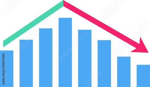 Stock market illustration on isolated background, flat vector illustration