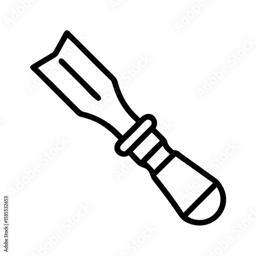 Wood chisel tool illustration on a transparent background  