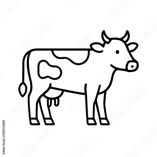 Cow icon, symbolizing dairy farming – outline