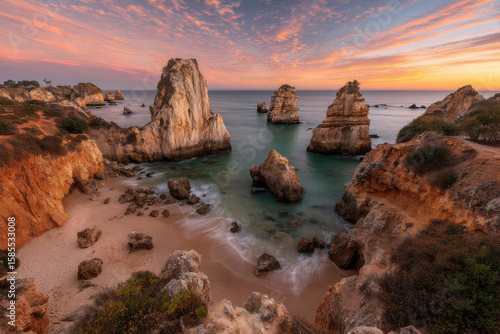 breathtaking sunsets vibrant hues reflecting off dramatic cliffs along various picturesque coastlines