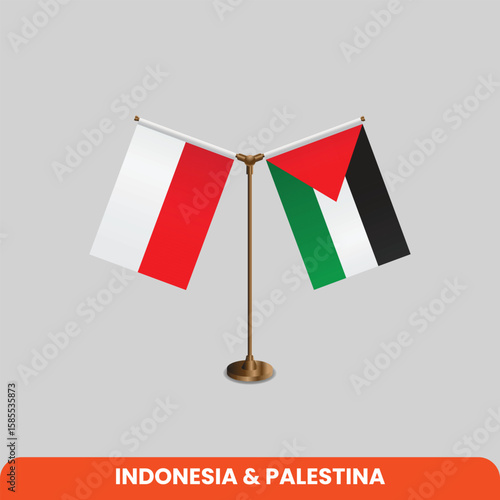 table flag between Indonesia and Palestine