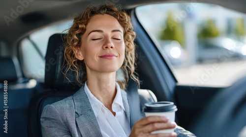 Wallpaper Mural Enjoying a moment of peace while sipping coffee in the car Torontodigital.ca