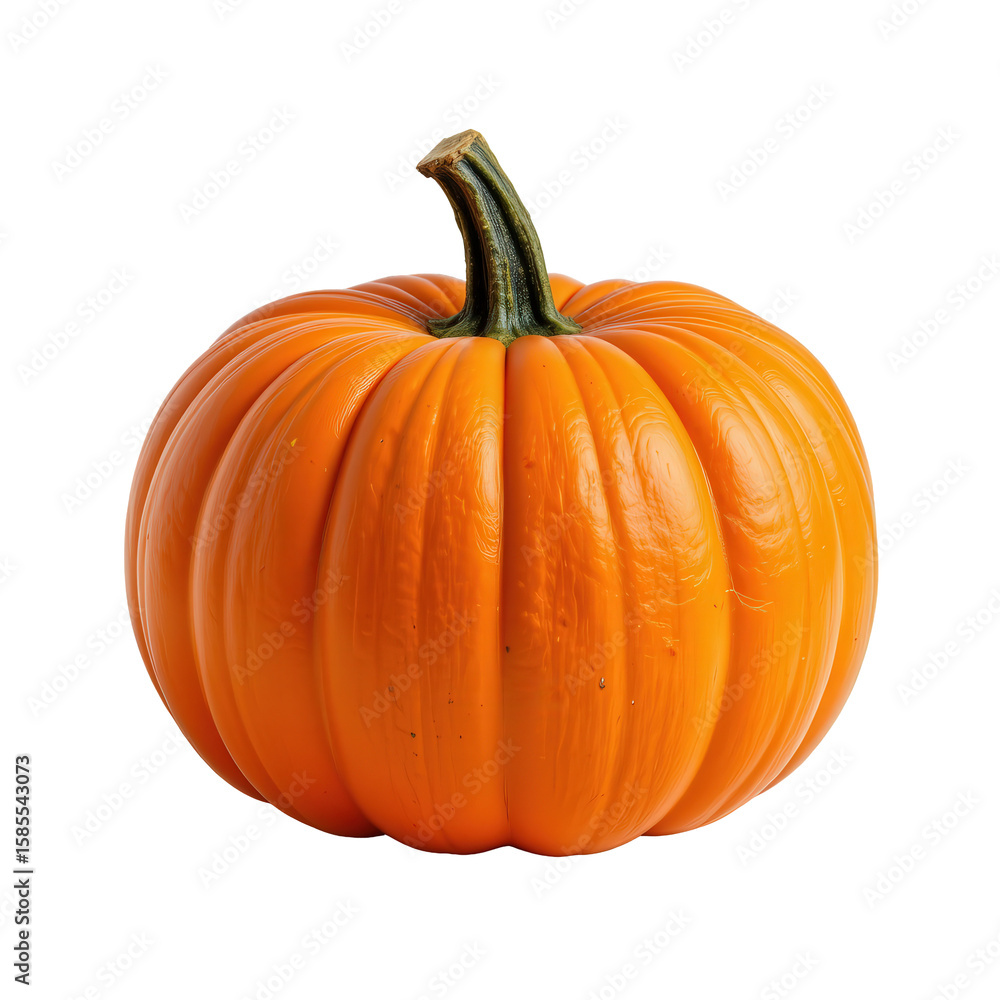 Obraz premium Vibrant Orange Pumpkin with Smooth Skin on Transparent background