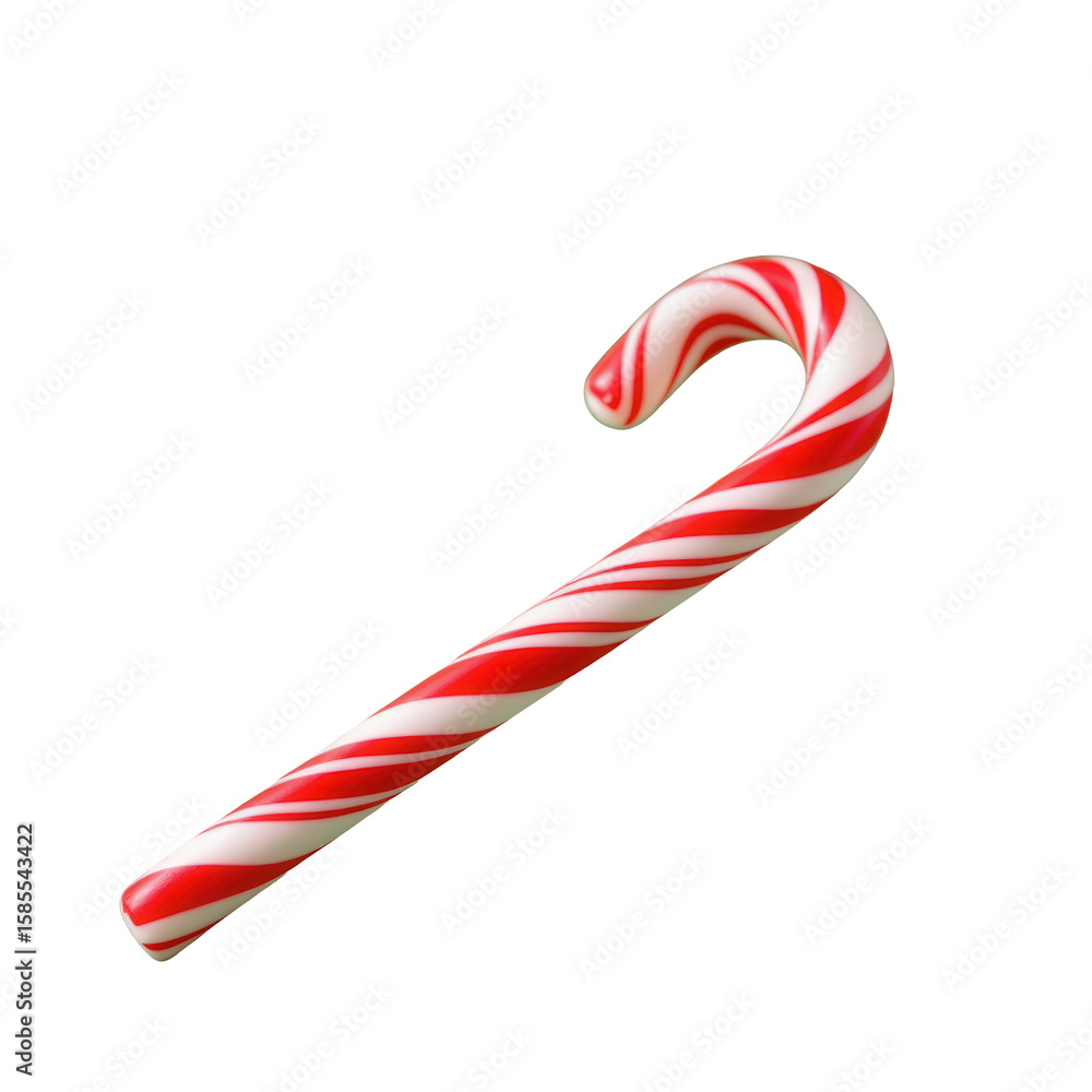 Obraz premium Classic Red and White Candy Cane for Holiday Celebrations and Decorations