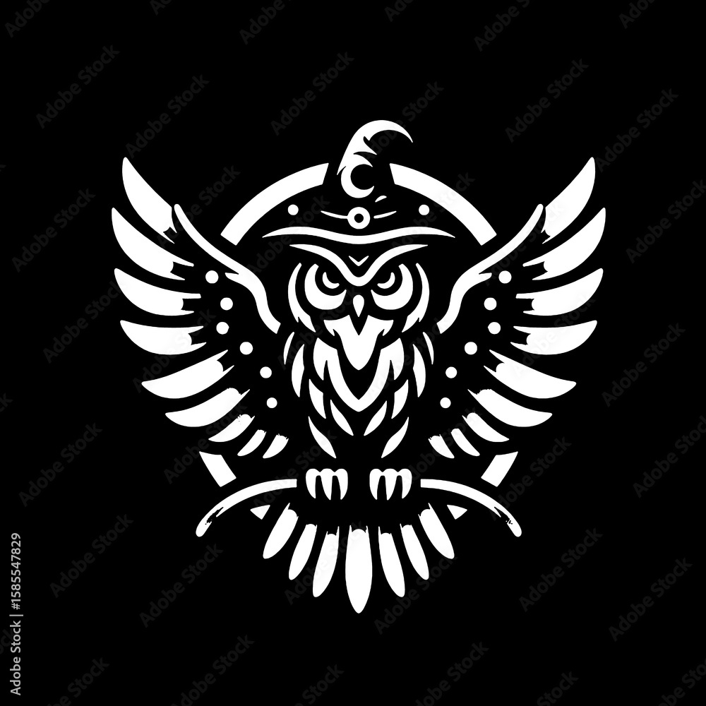 Obraz premium black and white owl
