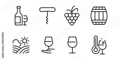 Wine icon. Winemaking icon set