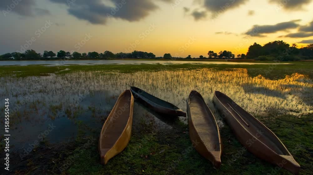 Majestic Sunrise Time-Lapse – Okavango Delta, Botswana Majestic Sunrise Time-Lapse – Okavango Delta, Botswana