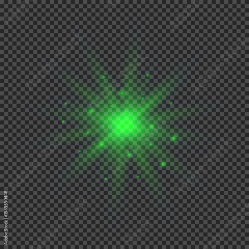 Light effect of green lens flares
