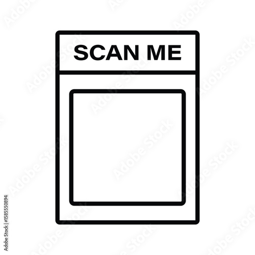 Scan Me Sign, Blank QR Code Placeholder Vector