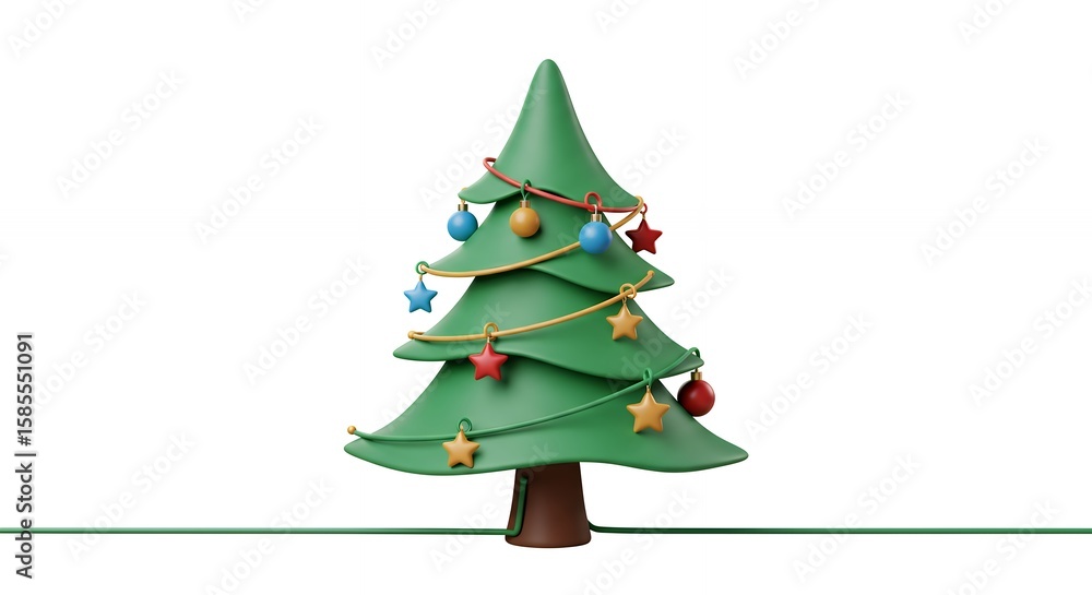 Obraz premium 3 d christmas tree illustration
