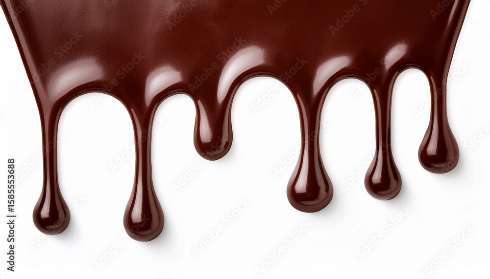 melted chocolate dripping isolated on white background melted chocolate dripping isolated on white background