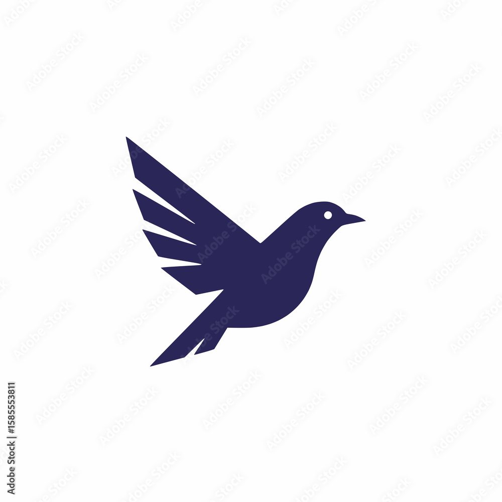_Flat solid color abstract bird logo, simple and bold shapes, white background _Flat solid color abstract bird logo, simple and bold shapes, white background