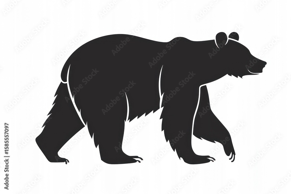 Fototapeta premium Bear silhouette illustration wildlife.